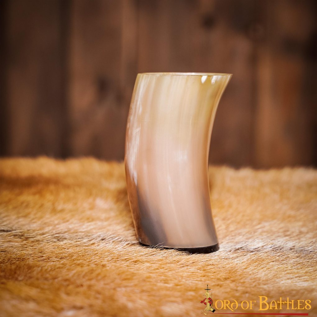 Taza de Cerveza Medieval Vikinga Hecha a Mano con Auténtico Cuerno de Buey - Imagen 7