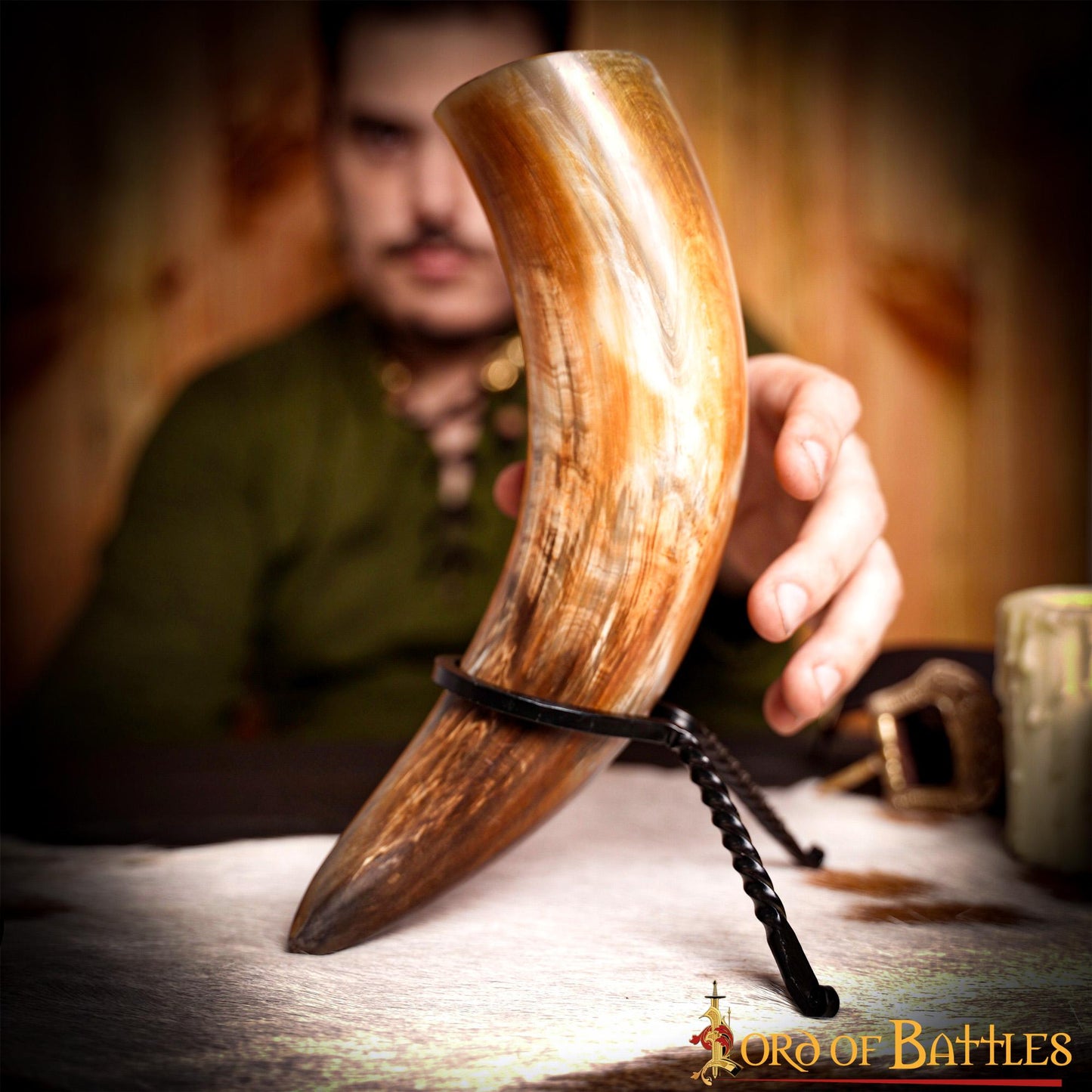 Soporte Medieval de Hierro Forjado para Cuernos de Beber - Soporte para Cuernos Forjado a Mano con Acabado de Aceite Ennegrecido - Imagen 15