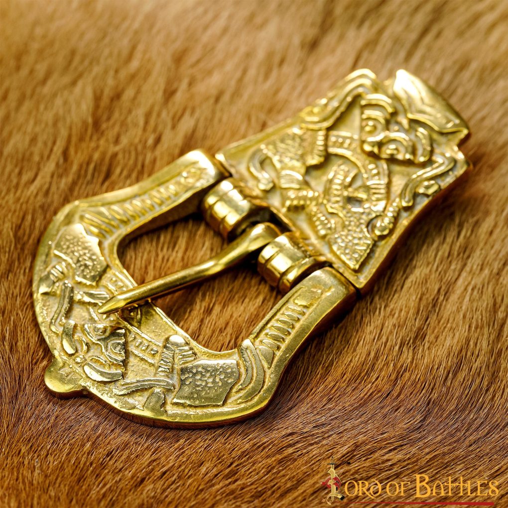Hebilla de Cinturón Vikinga Diseño Celta Latón Puro Accesorio para Cinturón - Imagen 8