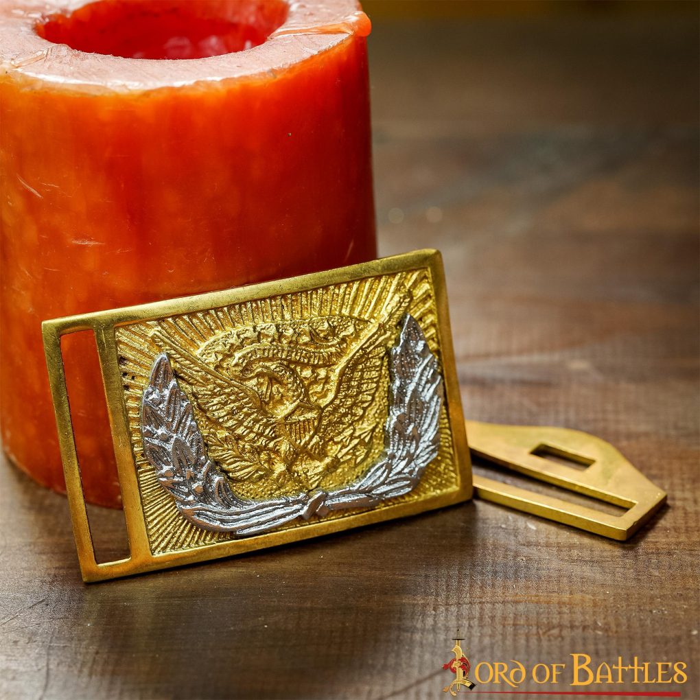 Hebilla de Cinturón de Latón Puro de Oficial de la Unión de la Guerra Civil Americana - Imagen 7