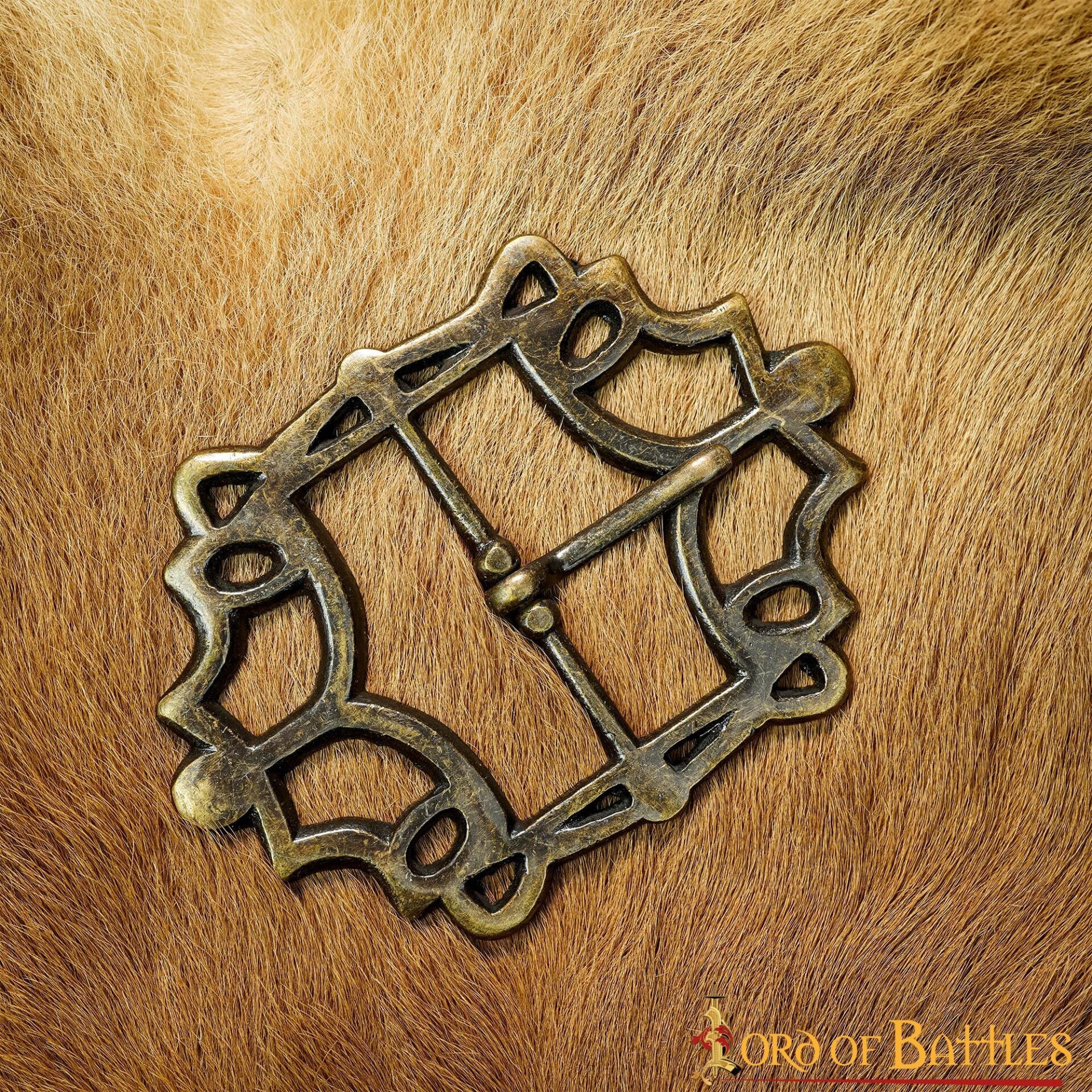 Cinturón Medieval de Latón Hebilla Gótica - Acabado Latón Antiguo - Imagen 16