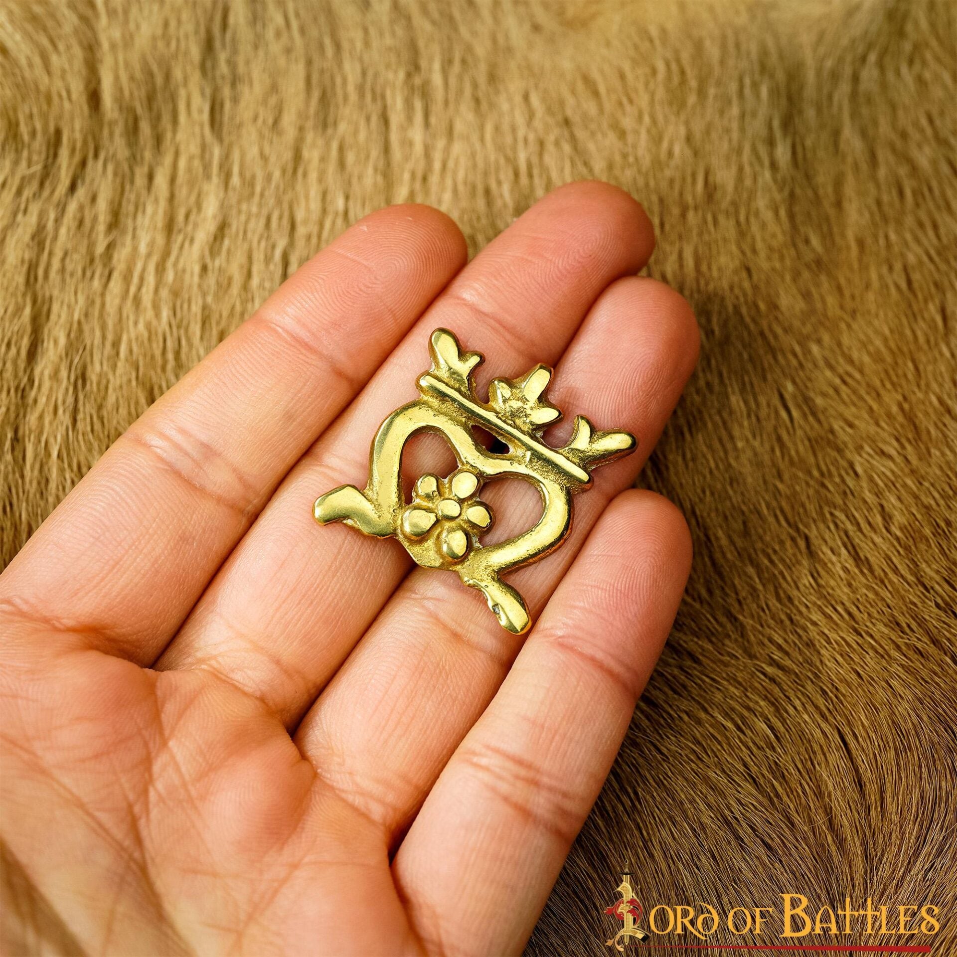 Corona Medieval de Latón para Cinturón - Juego de 5 Tachuelas de Latón para Artesanía en Cuero y Disfraces - Imagen 8