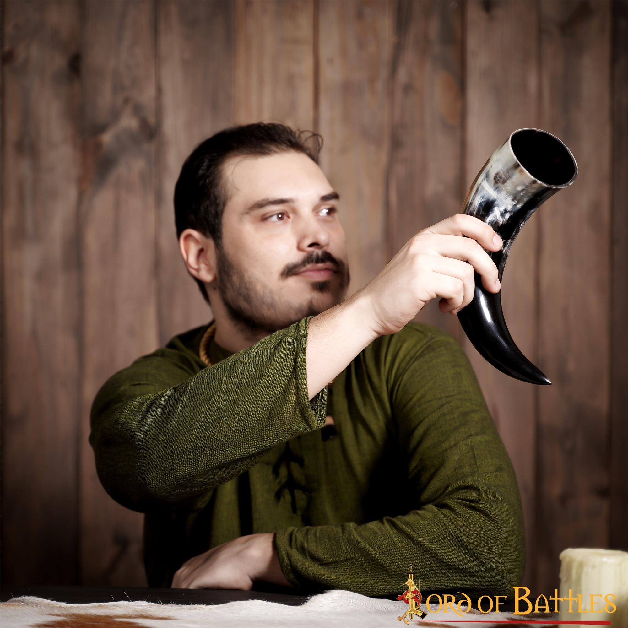 Cuerno Medieval para Beber 400 - 500 Ml Cuerno de Buey Auténtico Hecho a Mano - Imagen 8