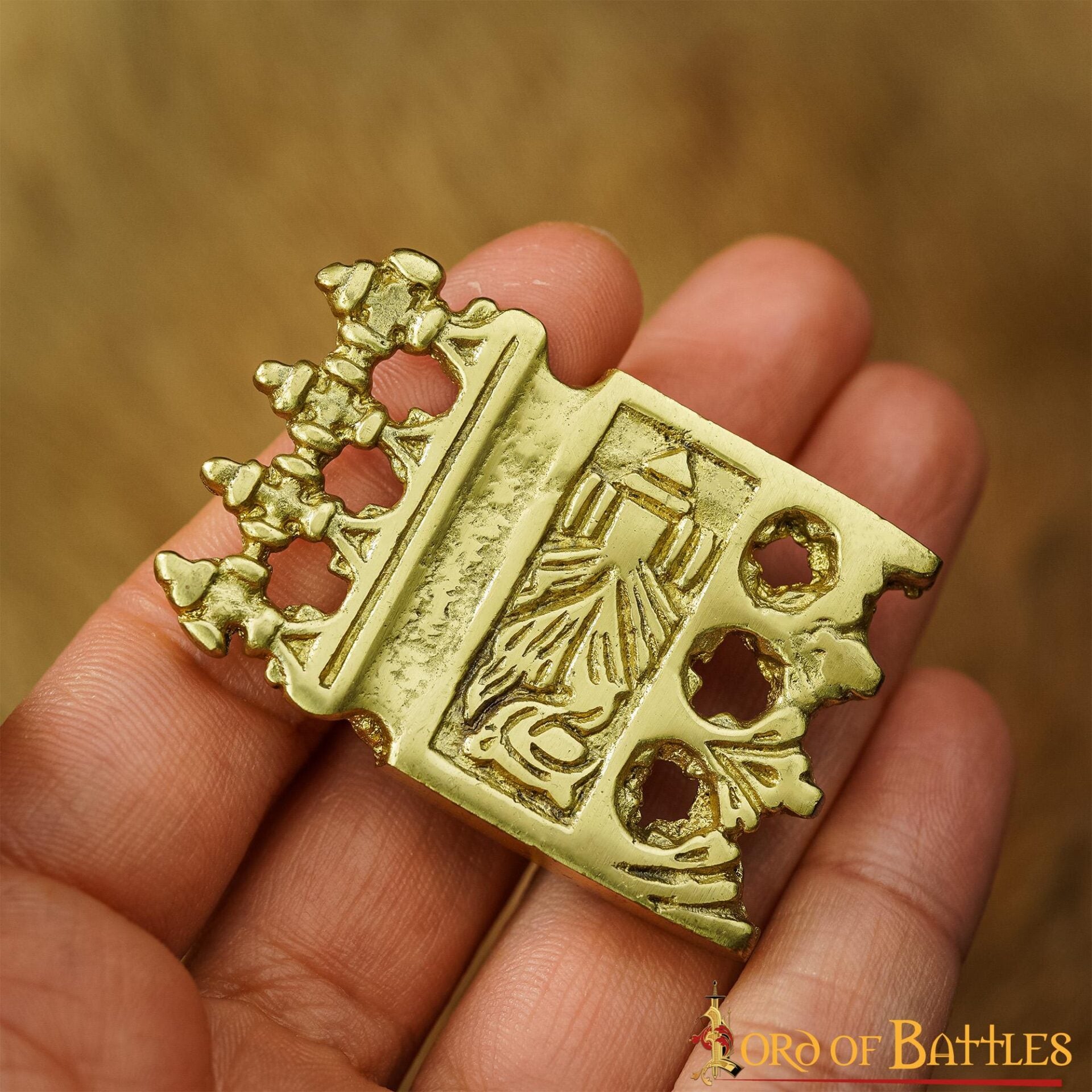 Viking Belt Chape - Punta de Latón Ornamentada para Cinturón - Imagen 8