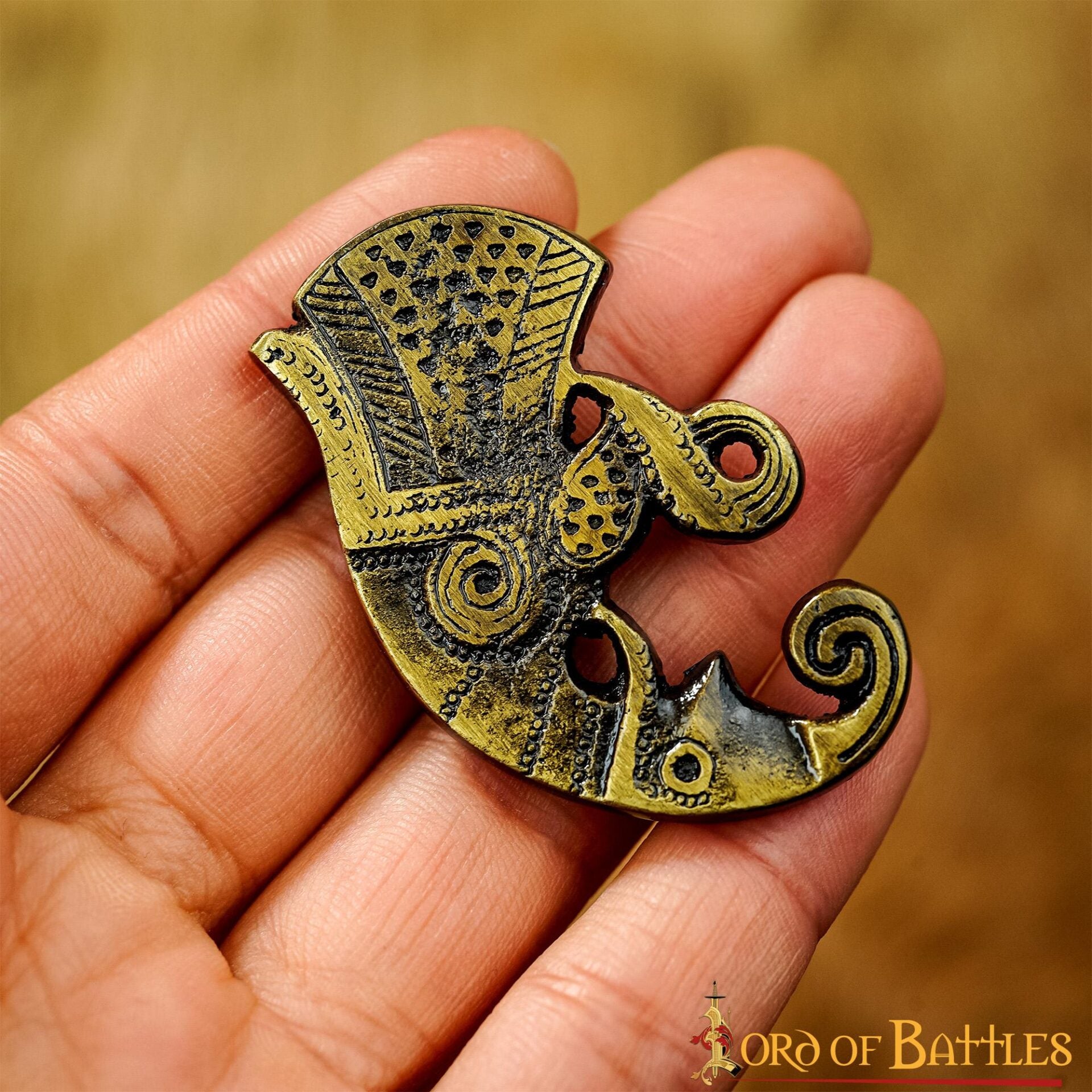 Monturas de Cuervo de Odín de Latón Antiguo - Par de Huginn y Muninn Vikingos para Marroquinería - Imagen 8