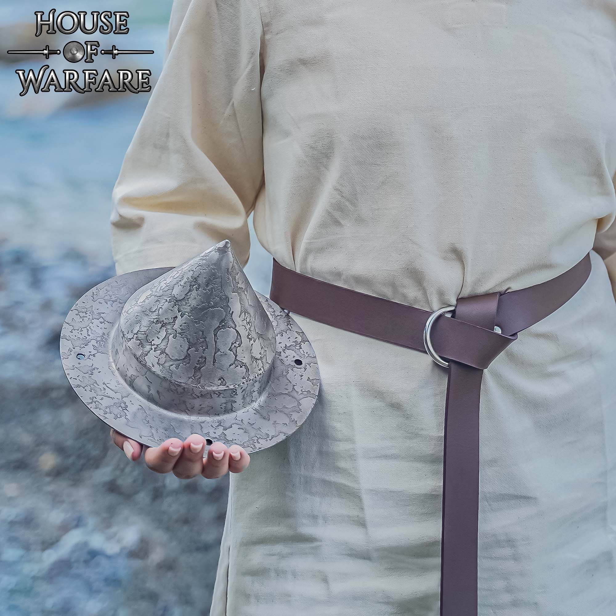 Jefe de Escudo Cónico Medieval Alemán - Acero Forjado a Mano Calibre 16 - Imagen 11