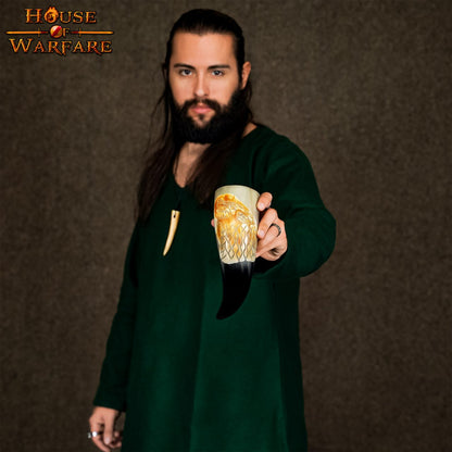 Cuerno para Beber Vikingo Auténtico Fenrir Wolf - Cuerno de Buey Pulido Grabado a Mano - Inspiración Nórdica - Imagen 16