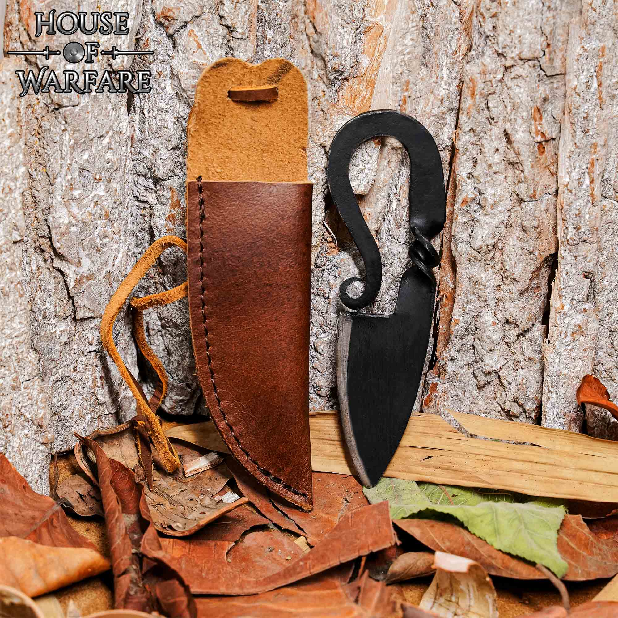 Cuchillo Medieval Forjado a Mano con Funda de Cuero Auténtico - Imagen 7