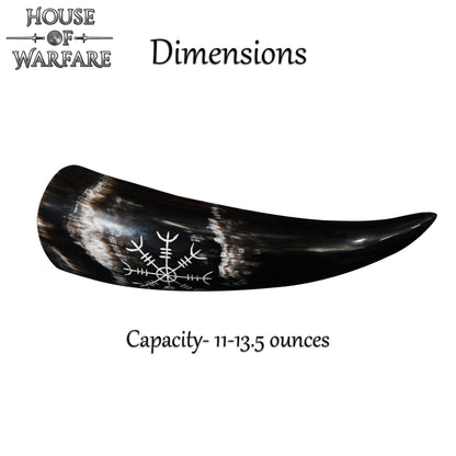 Cuerno para Beber Vikingo con Diseño Helm Of Awe (200-300ml) - Imagen 13