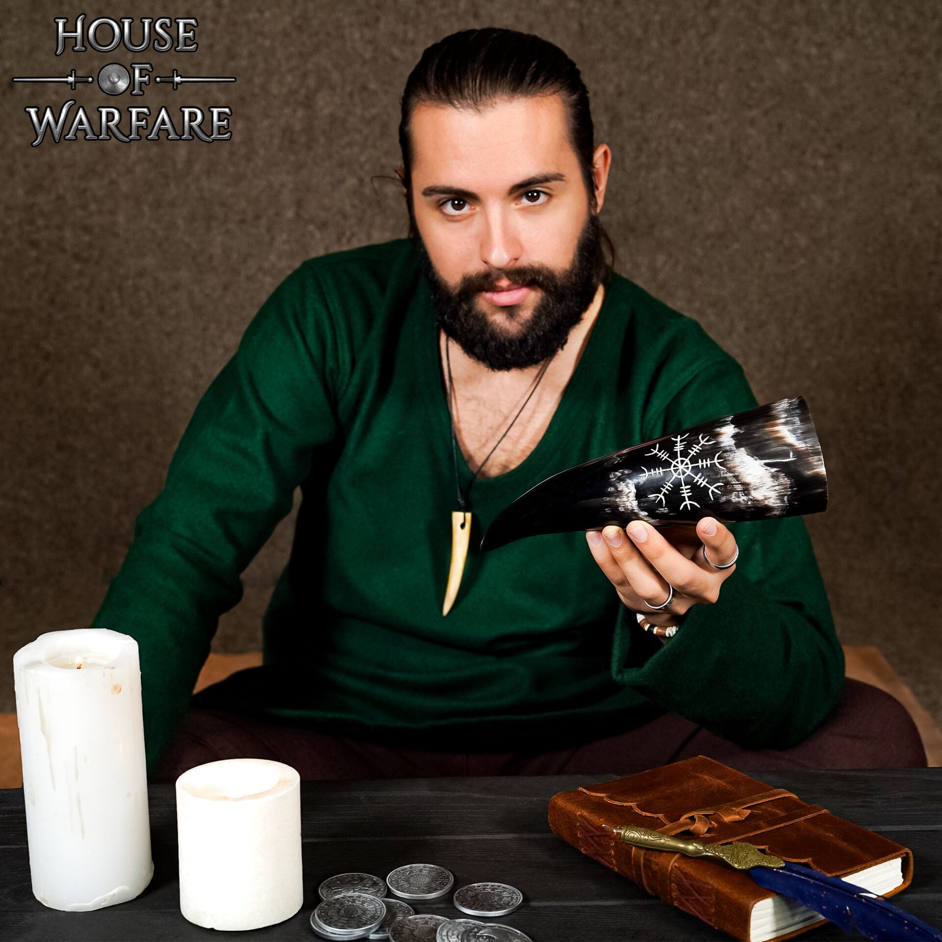 Cuerno para Beber Vikingo con Diseño Helm Of Awe (200-300ml) - Imagen 14