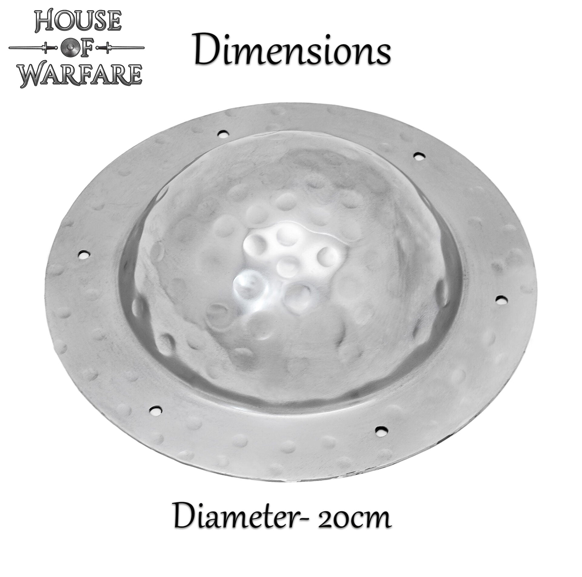 Jefe Escudo Medieval Forjado a Mano | Umbo Martillado Pulido - Imagen 3