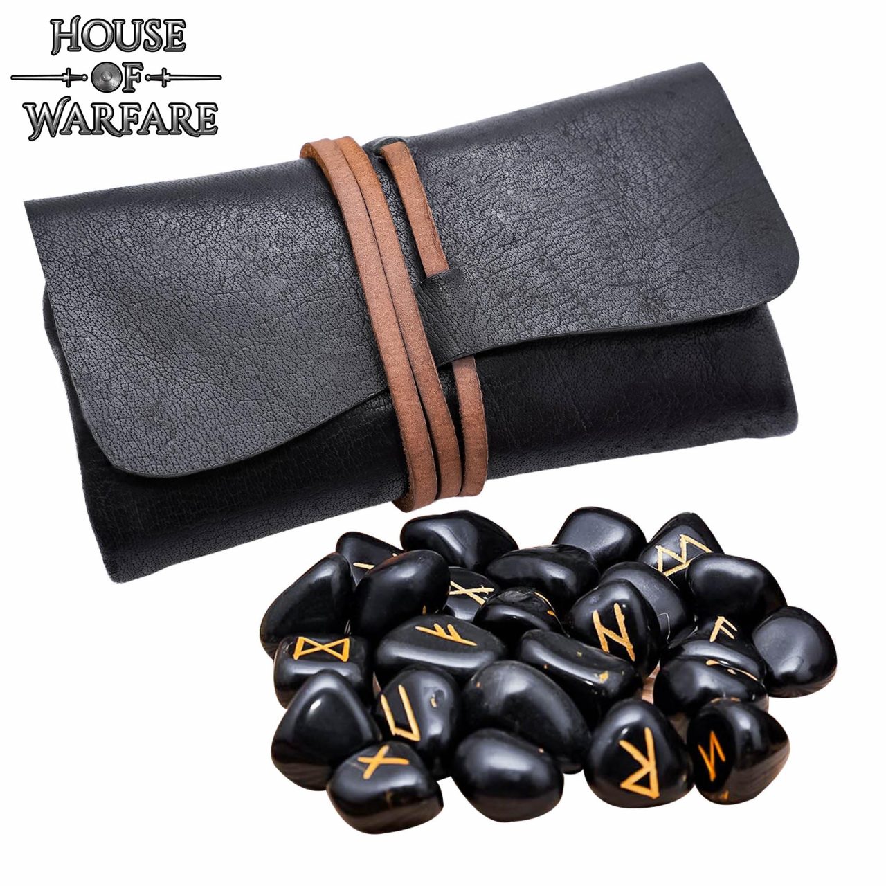 Juego de Piedras Rúnicas Vikingas con Estuche de Cuero Negro - Adivinación y Estrategia Nórdica - Imagen 29