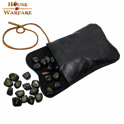 Juego de Piedras Rúnicas Vikingas con Estuche de Cuero Negro - Adivinación y Estrategia Nórdica - Imagen 17