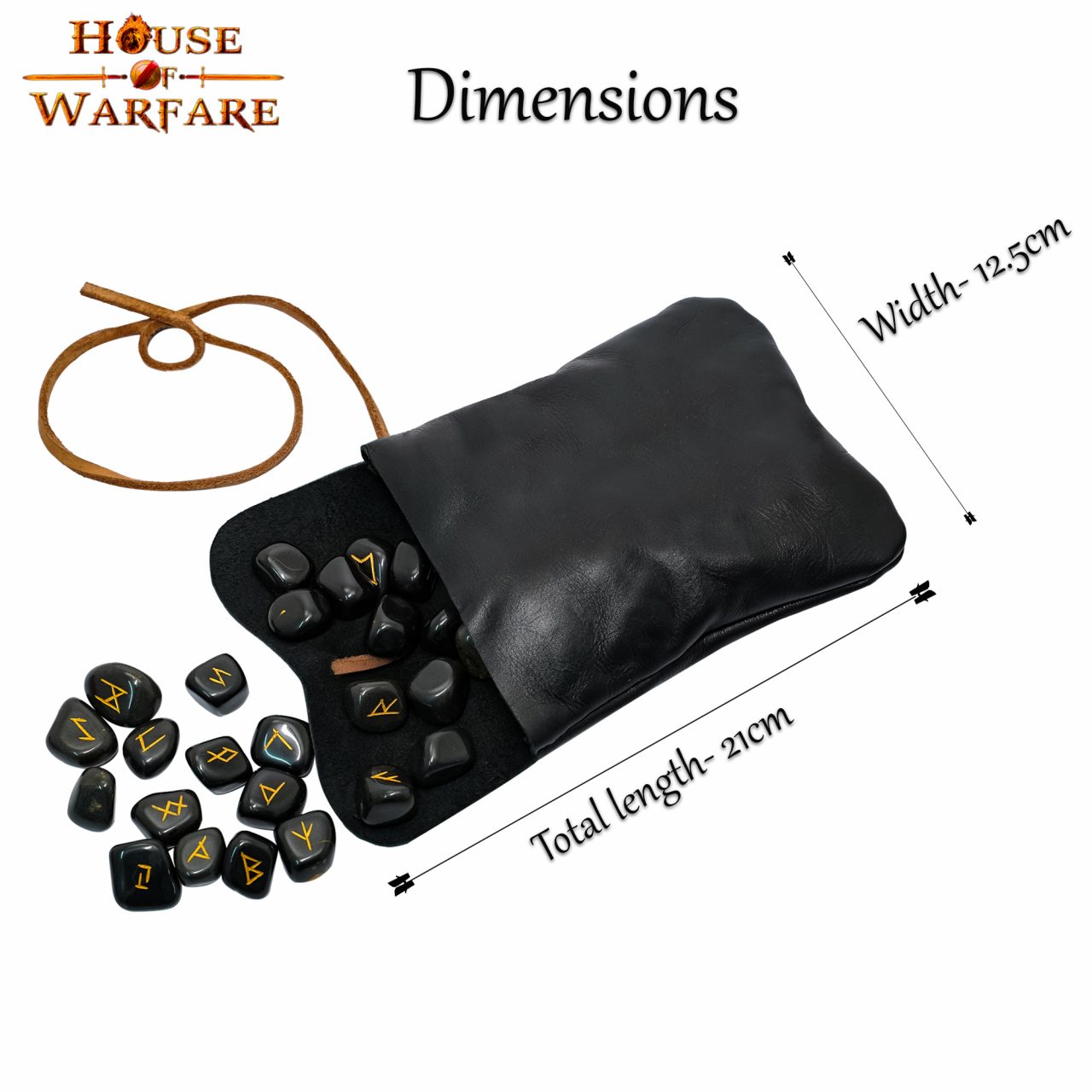 Juego de Piedras Rúnicas Vikingas con Estuche de Cuero Negro - Adivinación y Estrategia Nórdica - Imagen 27