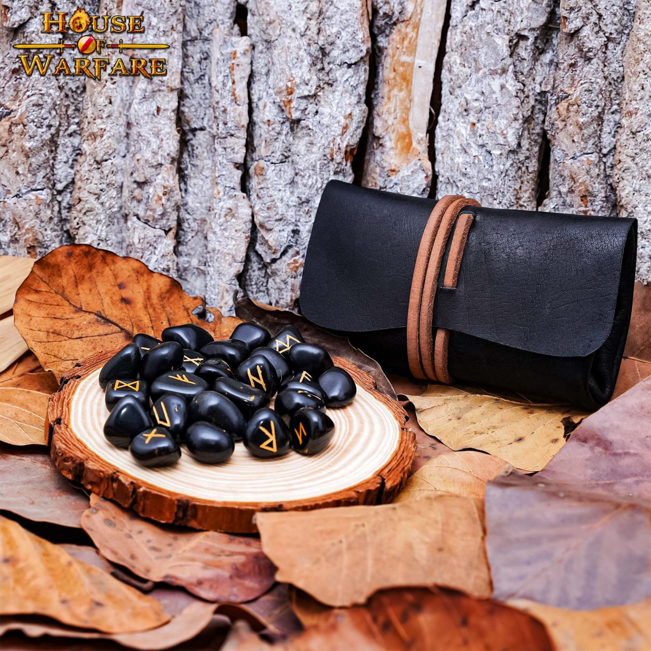 Juego de Piedras Rúnicas Vikingas con Estuche de Cuero Negro - Adivinación y Estrategia Nórdica - Imagen 24