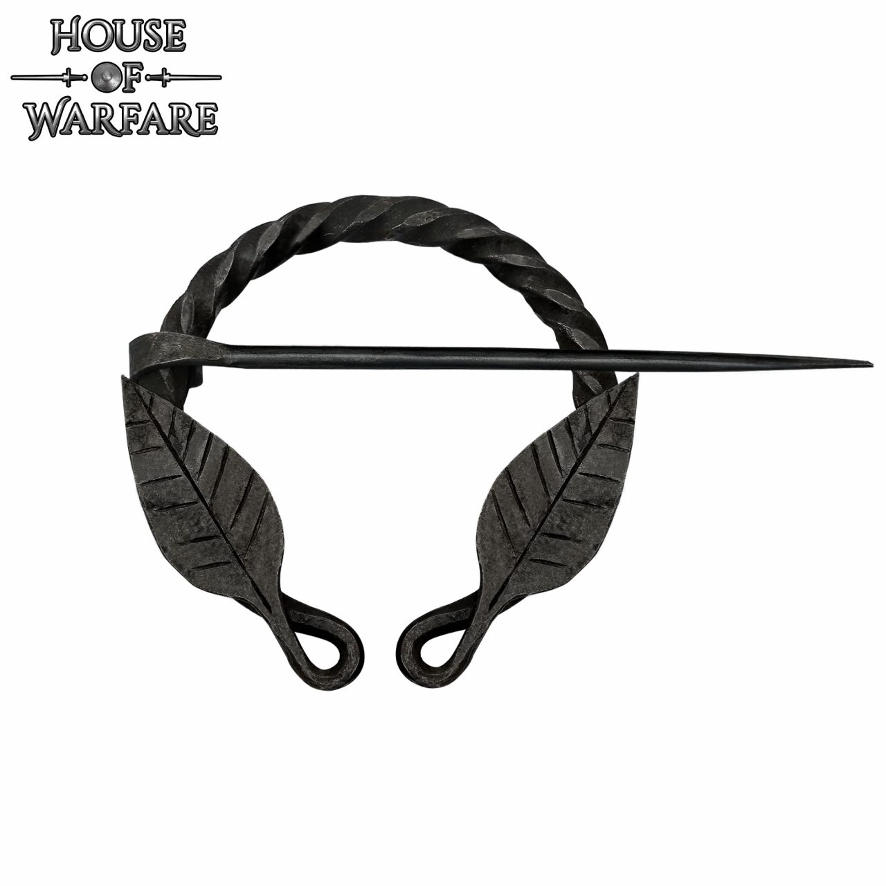 Alfiler de Capa Medieval de Hierro Forjado a Mano con Motivo de Hojas - Broche de Fíbula Estilo Vikingo - Imagen 28