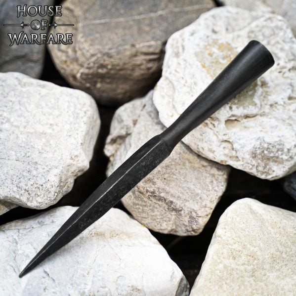 Punta de Lanza Medieval de Hoja Estriada de Acero Al Carbono Forjada a Mano para Lanza de Bricolaje, Larp y Exhibición - Imagen 14
