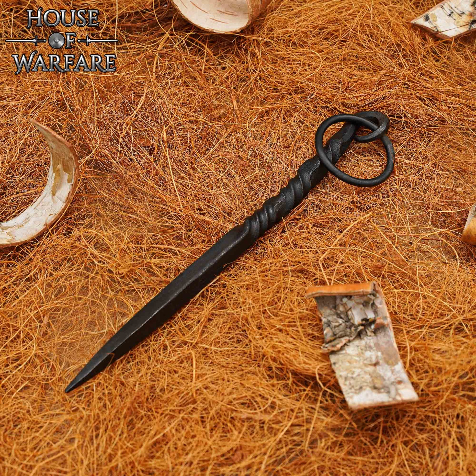 Pica Medieval de Hierro Negro Forjada a Mano - 7 Pulgadas Vikingo Herramienta de Comedor - Imagen 9