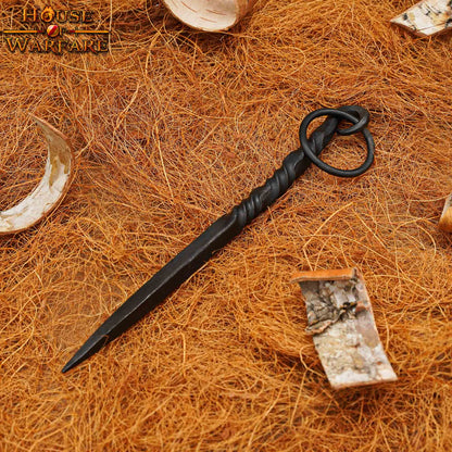 Pica Medieval de Hierro Negro Forjada a Mano - 7 Pulgadas Vikingo Herramienta de Comedor - Imagen 14