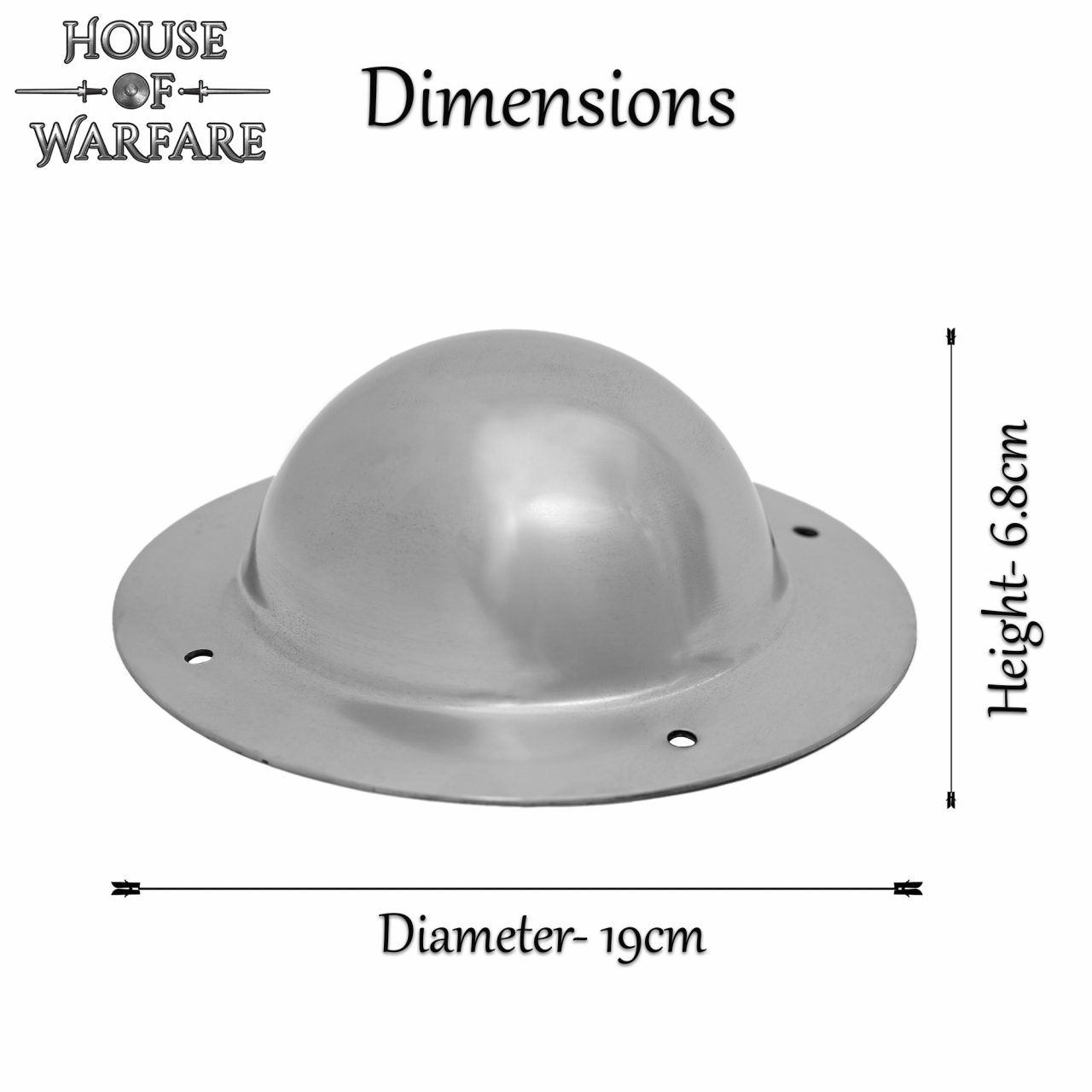 Escudo Medieval Abovedado de Acero Forjado a Mano Umbo Redondo para Escudos Diy - Imagen 10