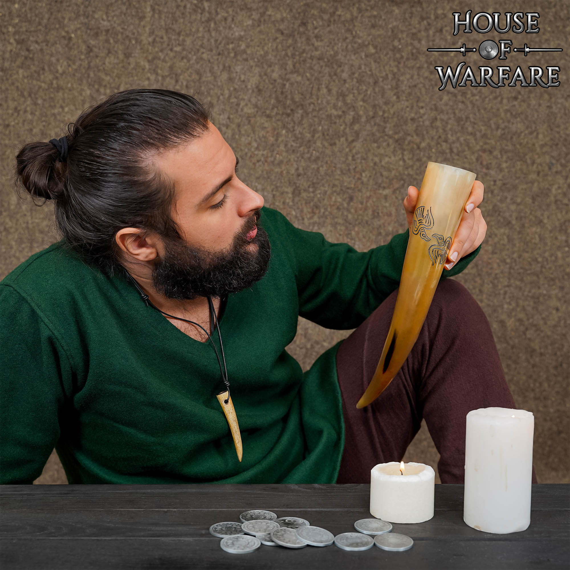 Odins Ravens 300 - 400 Ml Genuino Cuerno para Beber - Imagen 3