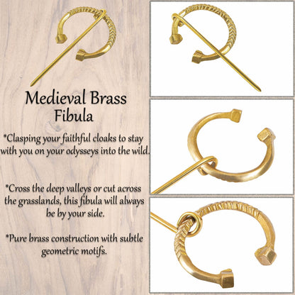 Fíbula Penannular Medieval de Latón - Alfiler Pequeño de Capa para Broche de Traje Histórico y Vikingo - Imagen 24