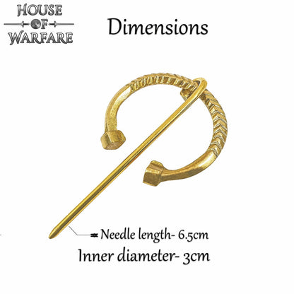 Fíbula Penannular Medieval de Latón - Alfiler Pequeño de Capa para Broche de Traje Histórico y Vikingo - Imagen 12