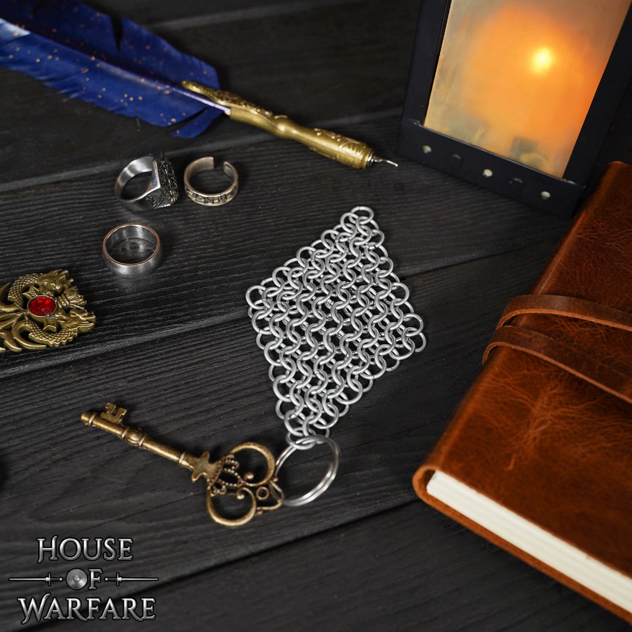 Llavero de Cota de Malla de Acero Medieval - Butted 8 Mm 16 Gauge Rings For Larp & Gifts - Imagen 8