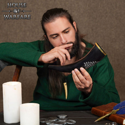 Cuerno Vikingo para Beber con Grabado y Diseño de Lobo - para Larp, Temas Vikingos - Imagen 13