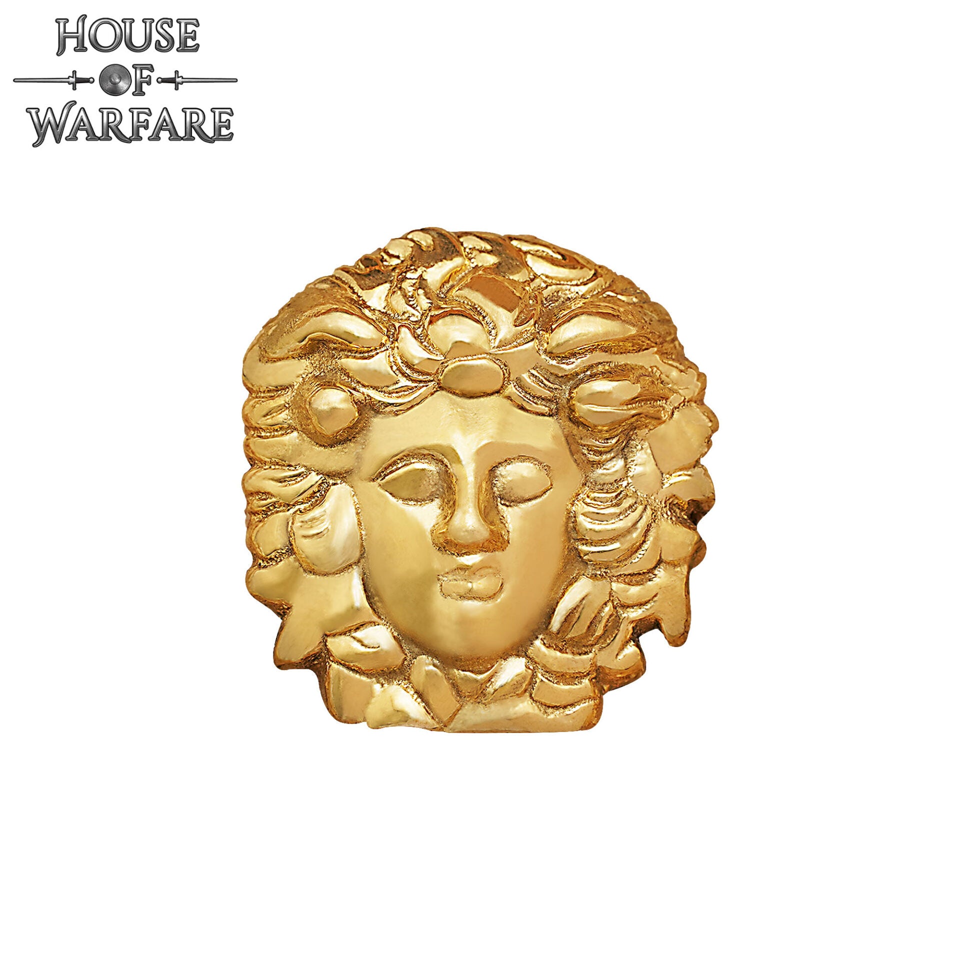 Adorno de Medusa de Latón de la Antigua Grecia - Decoración de Armadura Mitológica para Cuero, Tela, Larp y Disfraces - Imagen 1