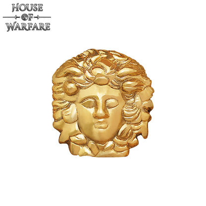 Adorno de Medusa de Latón de la Antigua Grecia - Decoración de Armadura Mitológica para Cuero, Tela, Larp y Disfraces - Imagen 1