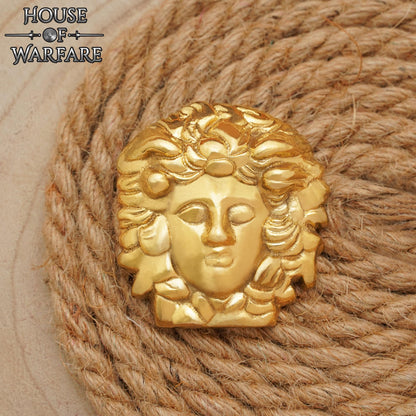 Adorno de Medusa de Latón de la Antigua Grecia - Decoración de Armadura Mitológica para Cuero, Tela, Larp y Disfraces - Imagen 4