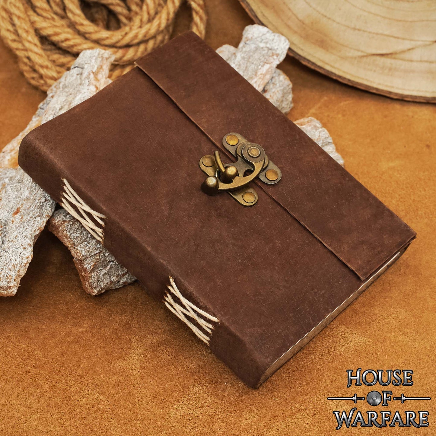 Diario Medieval de Cuero con Cerradura Diario Artesanal de Cuero Auténtico - Imagen 7