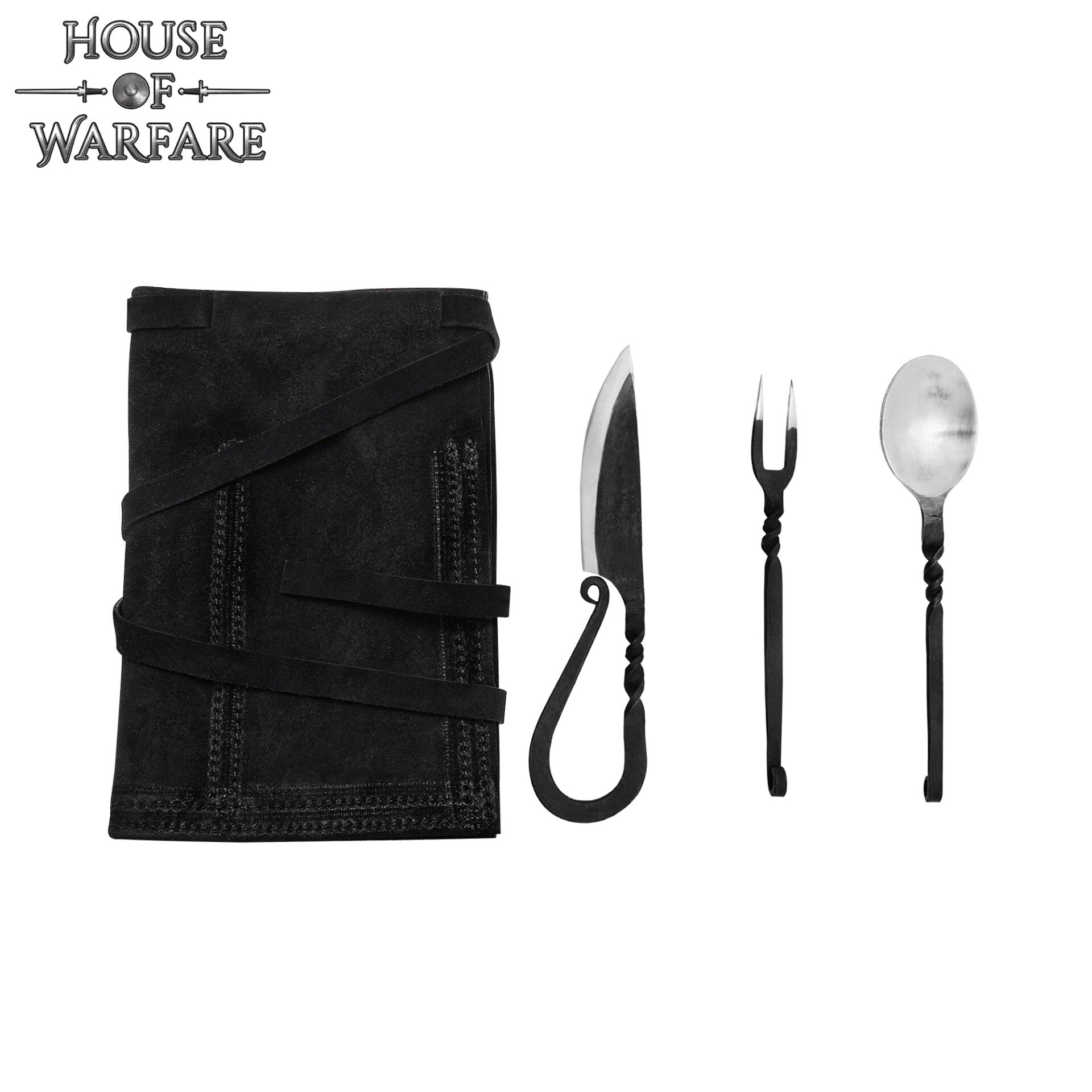 Juego de Cubiertos Medievales Forjados a Mano con Vaina - Imagen 1