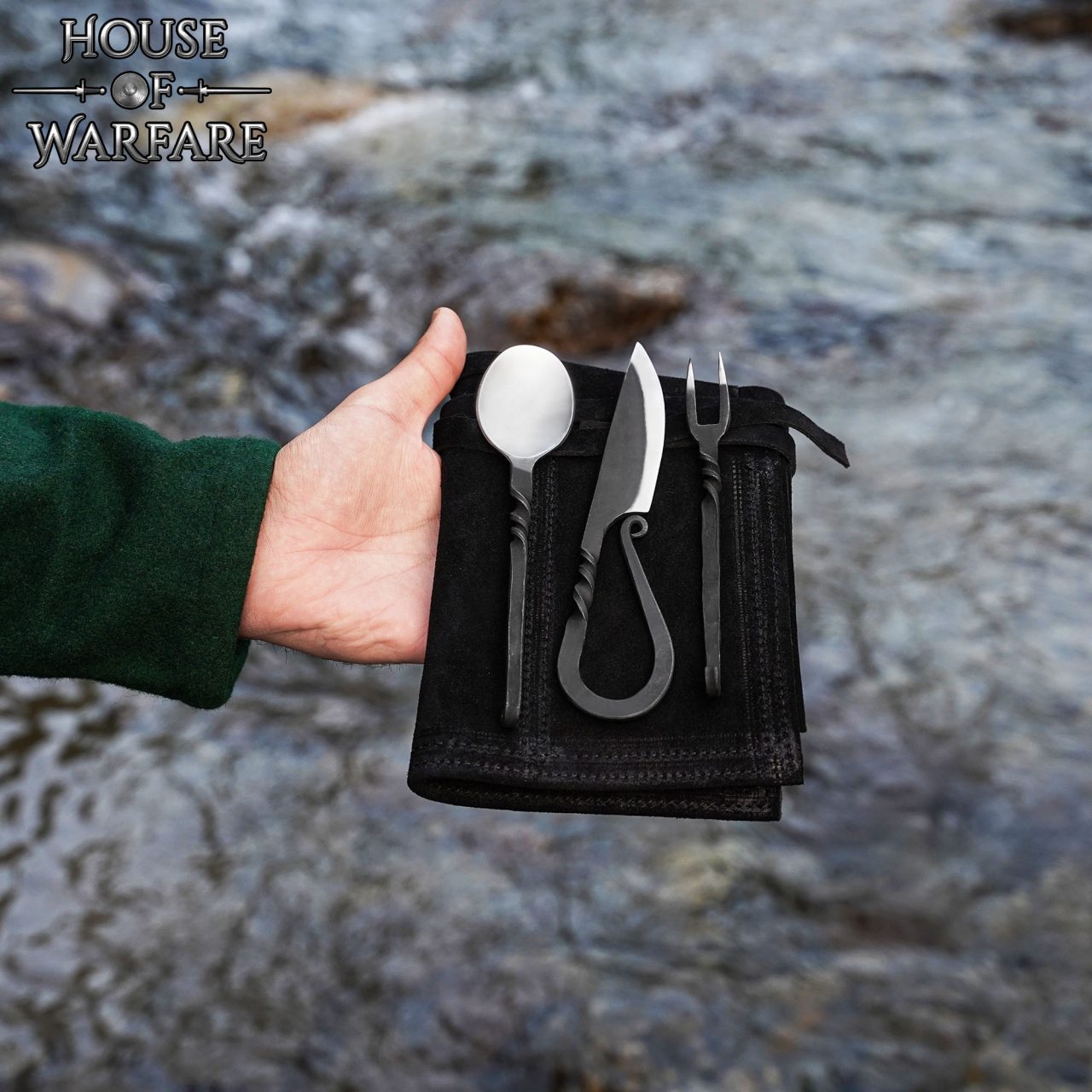 Juego de Cubiertos Medievales Forjados a Mano con Vaina - Imagen 3