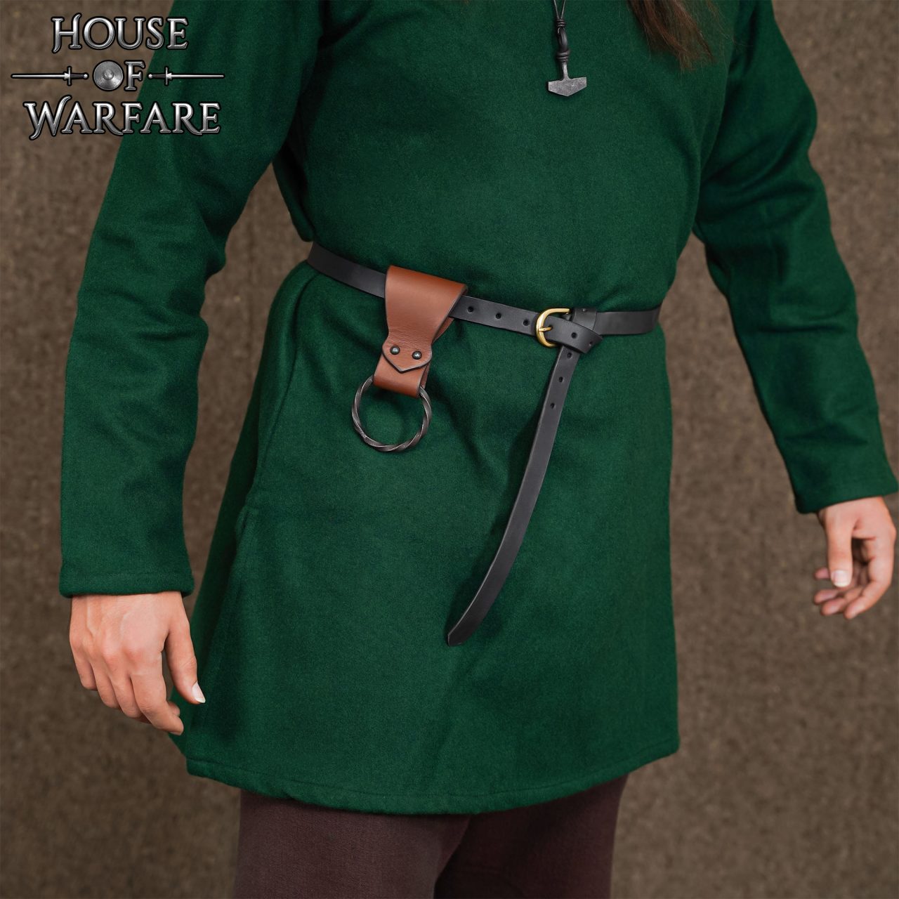 Rana Medieval de Cuero con Anillo de Hierro Torcido Forjado a Mano - Porta Cinturón Marrón para Hachas, Espadas y Herramientas - 6 "x1.5" - Imagen 9