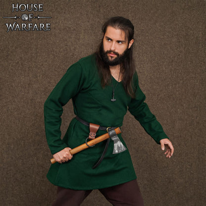 Rana Medieval de Cuero con Anillo de Hierro Torcido Forjado a Mano - Porta Cinturón Marrón para Hachas, Espadas y Herramientas - 6 "x1.5" - Imagen 10