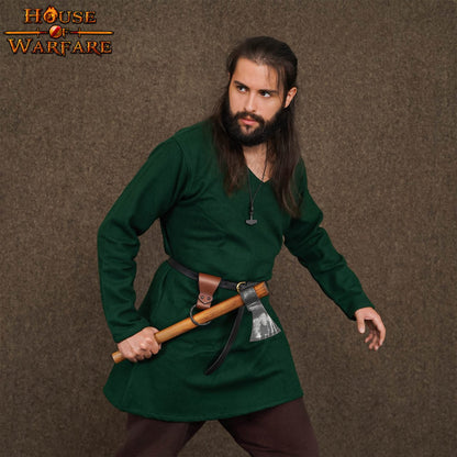 Rana Medieval de Cuero con Anillo de Hierro Torcido Forjado a Mano - Porta Cinturón Marrón para Hachas, Espadas y Herramientas - 6 "x1.5" - Imagen 18