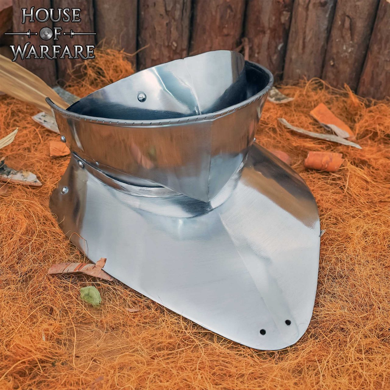 Gorget de Acero del Siglo Xv con Bevor Pivotante - Imagen 7