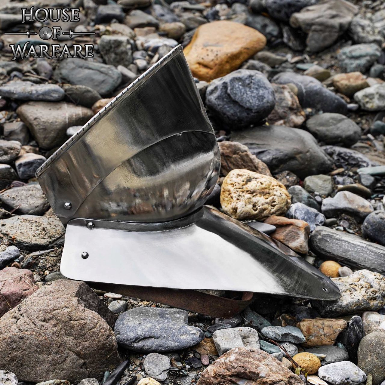 Gorget de Acero del Siglo Xv con Bevor Pivotante - Imagen 6