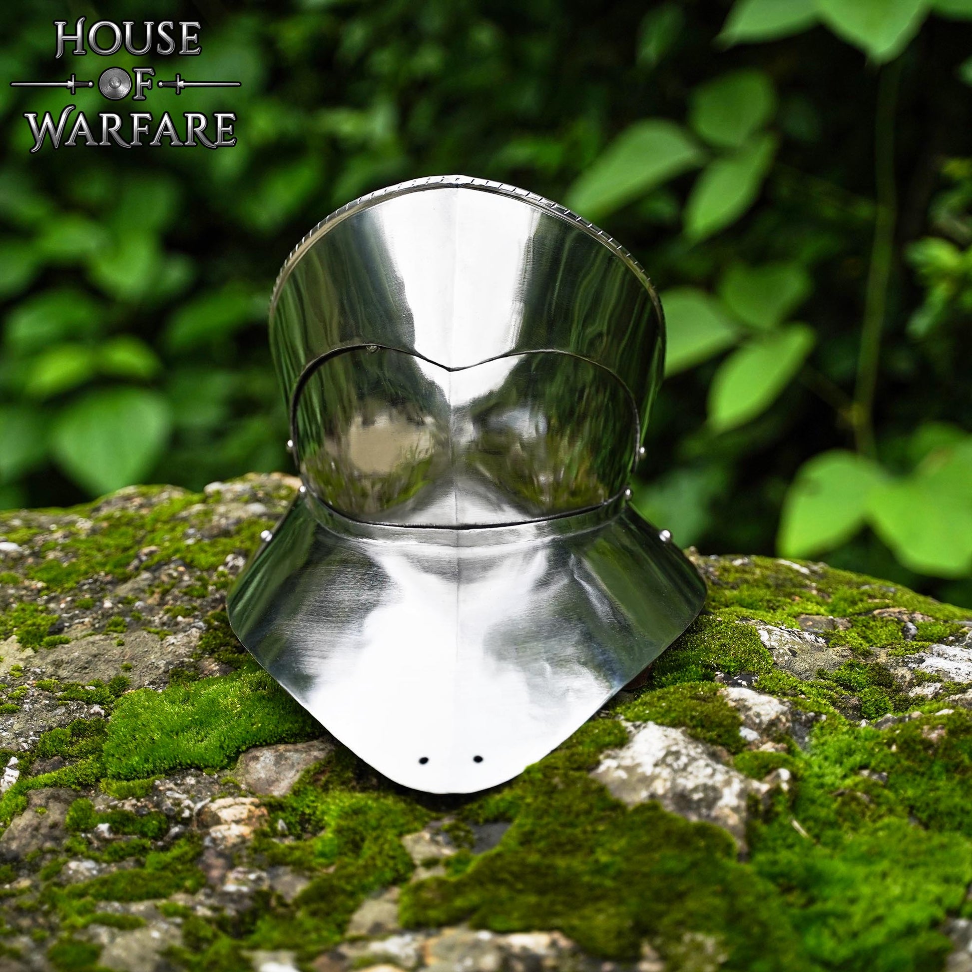 Gorget de Acero del Siglo Xv con Bevor Pivotante - Imagen 1
