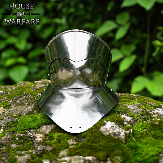 Gorget de Acero del Siglo Xv con Bevor Pivotante - Imagen 1