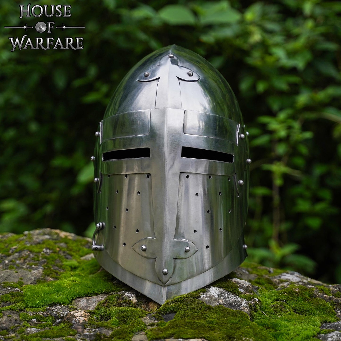 Casco Medieval de Caballero Bascinet del Siglo Xiv Calibre 16 - Imagen 1