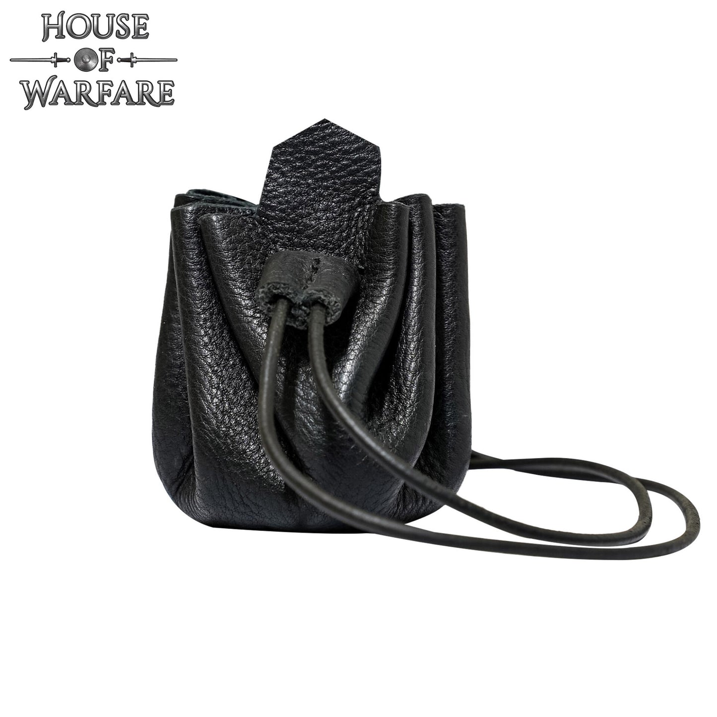 Monedero Pequeño de Cuero - Bolsita Artesanal Negra con Cordón para Monedas, Dados, Joyas - Imagen 11