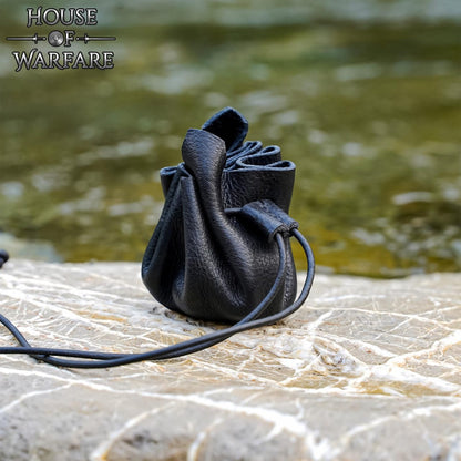 Monedero Pequeño de Cuero - Bolsita Artesanal Negra con Cordón para Monedas, Dados, Joyas - Imagen 19