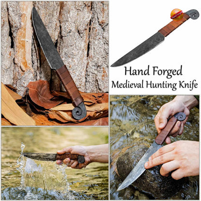 Cuchillo de Caza Medieval Forjado a Mano - Imagen 6