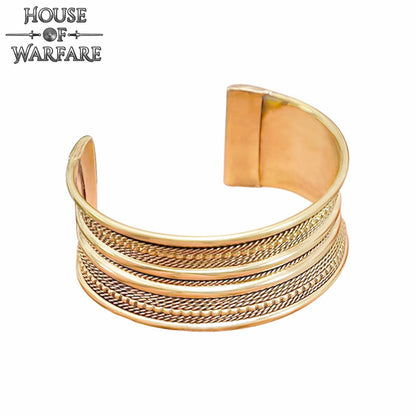 Pulsera Medieval de Latón Macizo Fantasía - Imagen 1