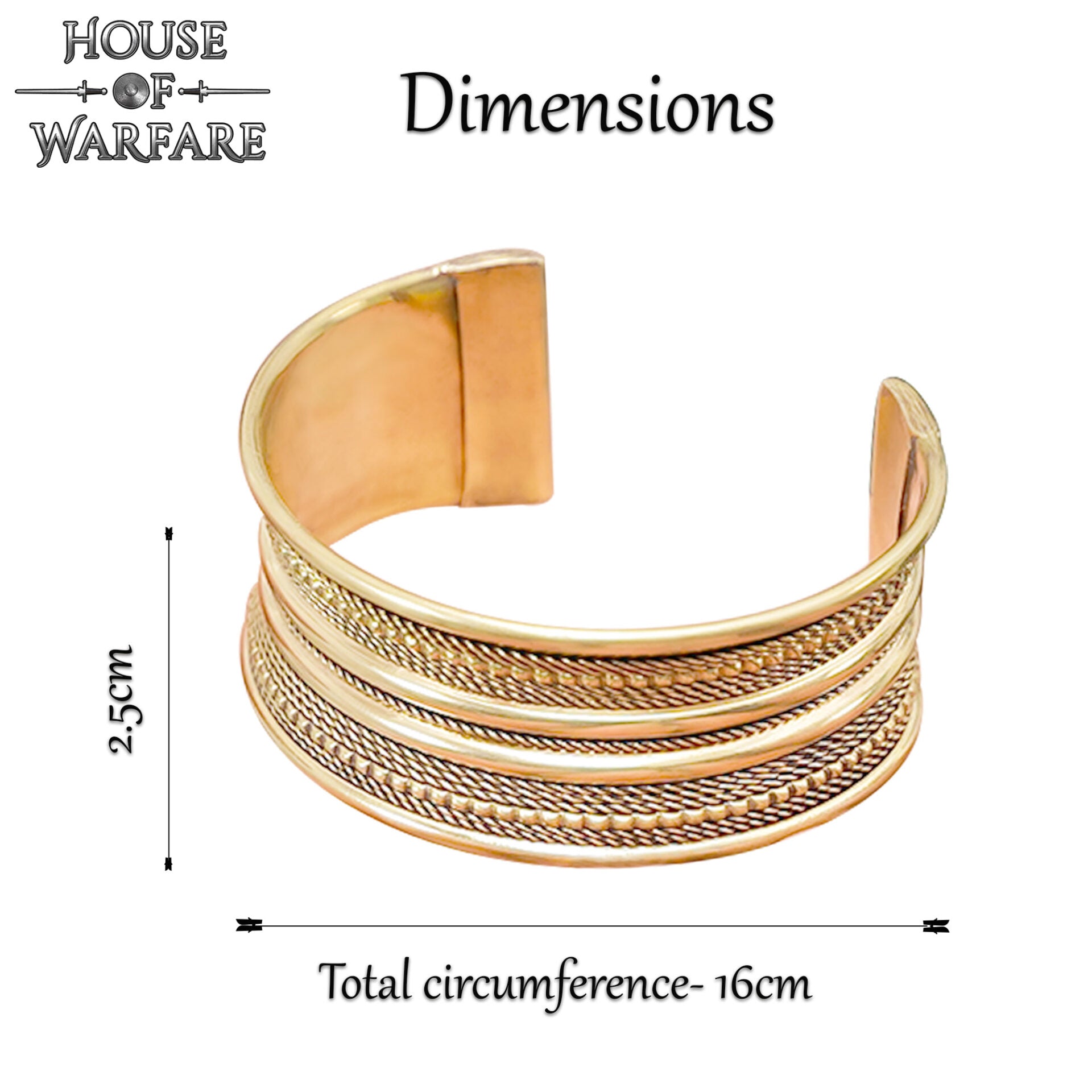 Pulsera Medieval de Latón Macizo Fantasía - Imagen 4