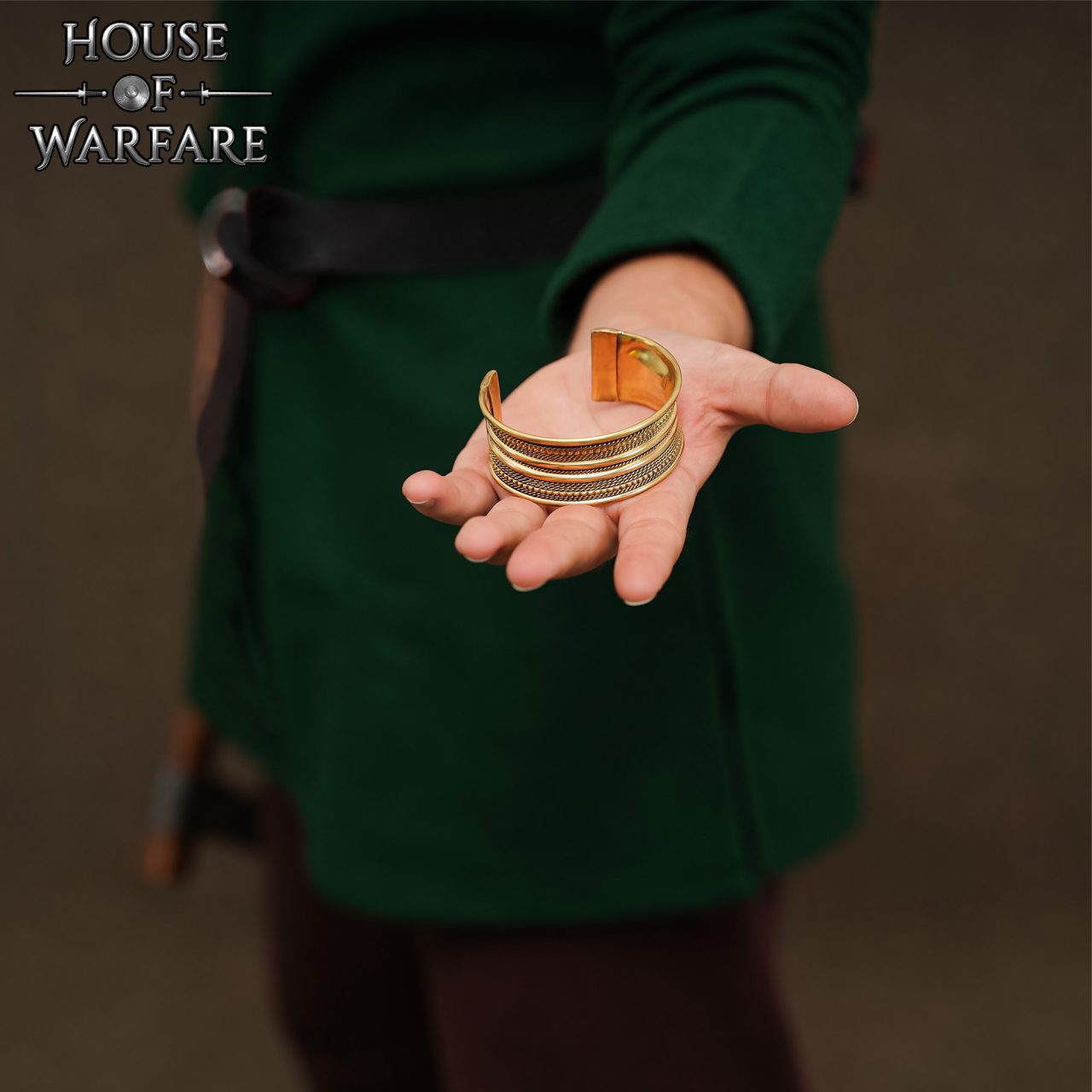 Pulsera Medieval de Latón Macizo Fantasía - Imagen 6