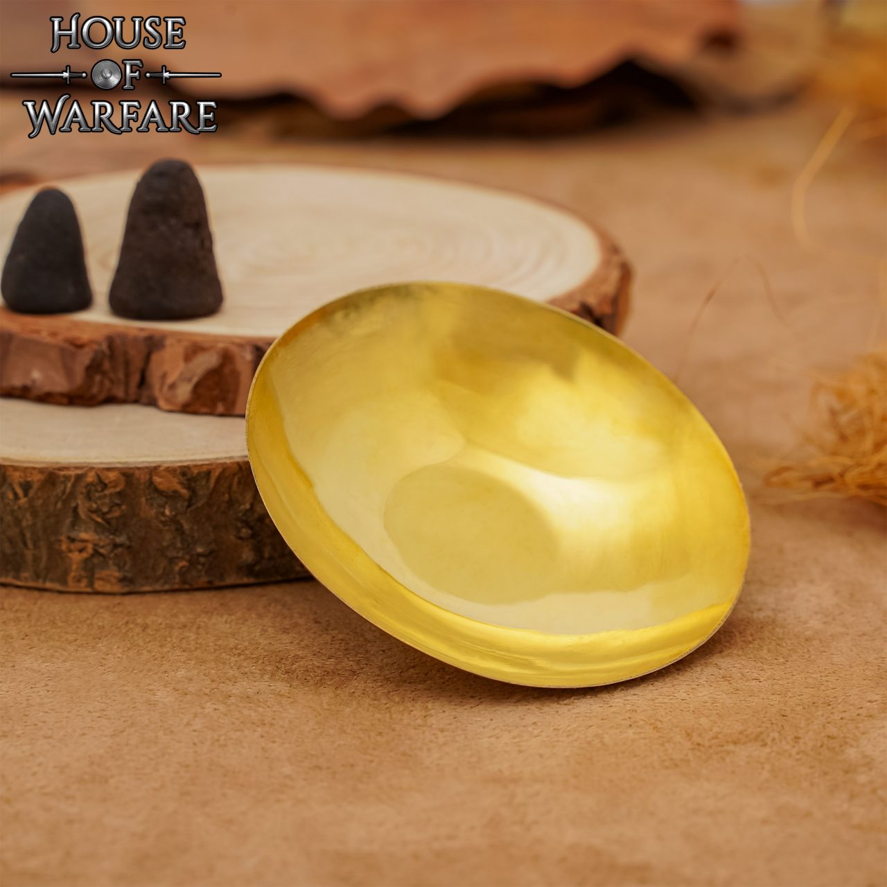 Cuenco de Incienso Medieval de Latón Auténtico Plato de Ofrenda Compacto de Mesa - Imagen 4